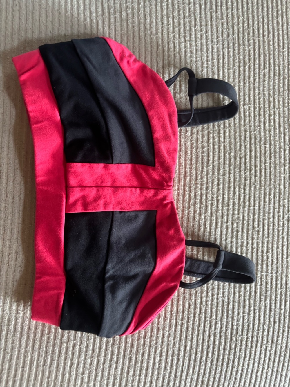 Jo Jax Black and Bright Pink Colorblock bra Top